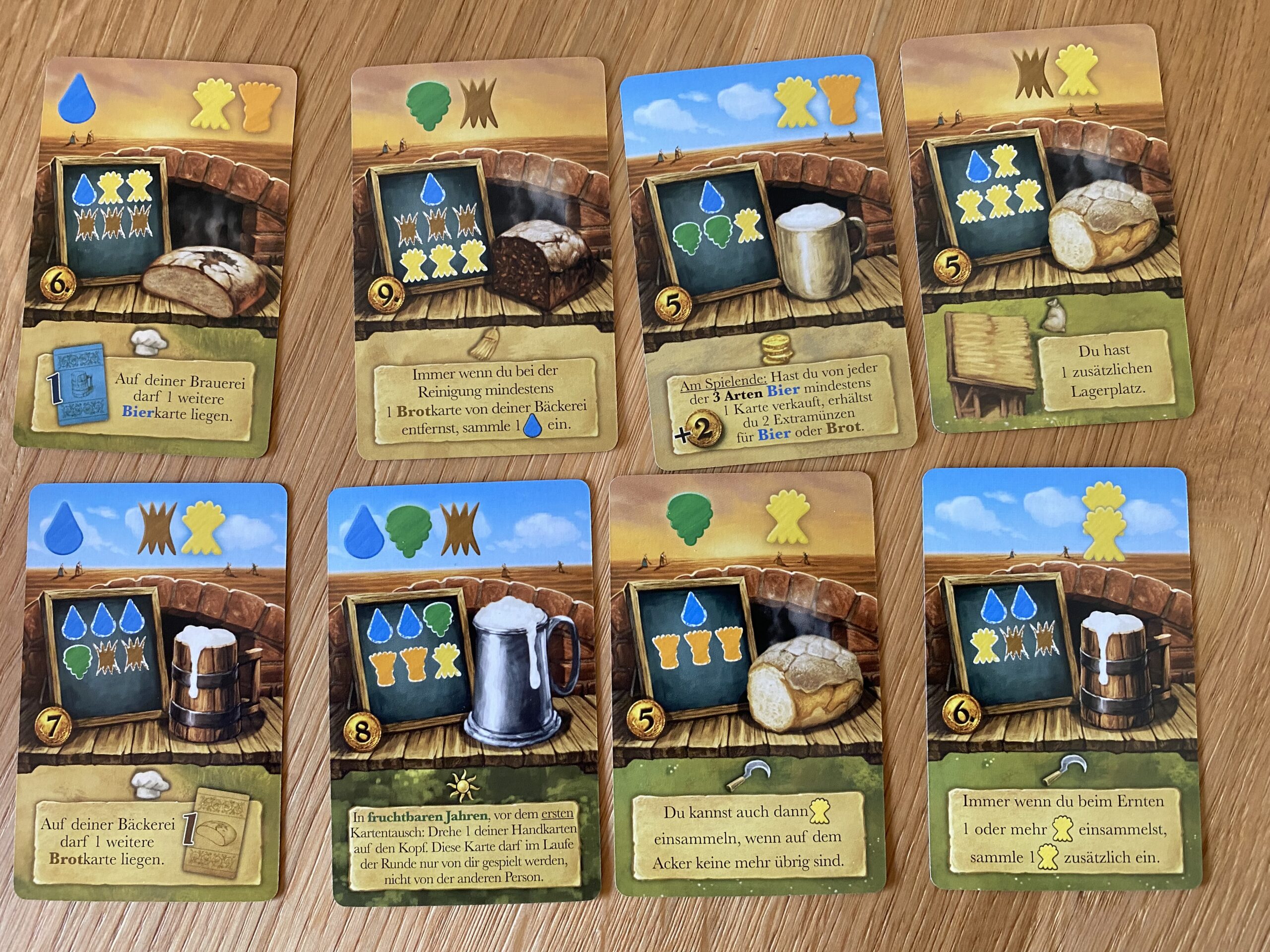 Spielkarten - 3 Aktionsarten pro Karte möglich